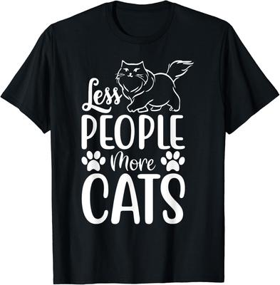 Minder Mensen Meer Katten Grappige Katten T-shirt Cadeau Unisex T-shirt