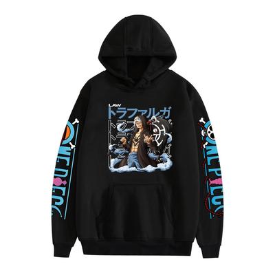 ONE PIECE Anime Huvtröja Student Tröja Långärmad Herr Dam Huvtröjor Harajuku Streetwear Tröjor Modekläder