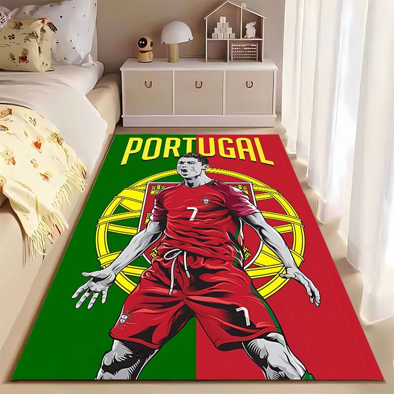 Portugal Flag Football Art suitable as a non-slip mat for the living room or bedroom sofa