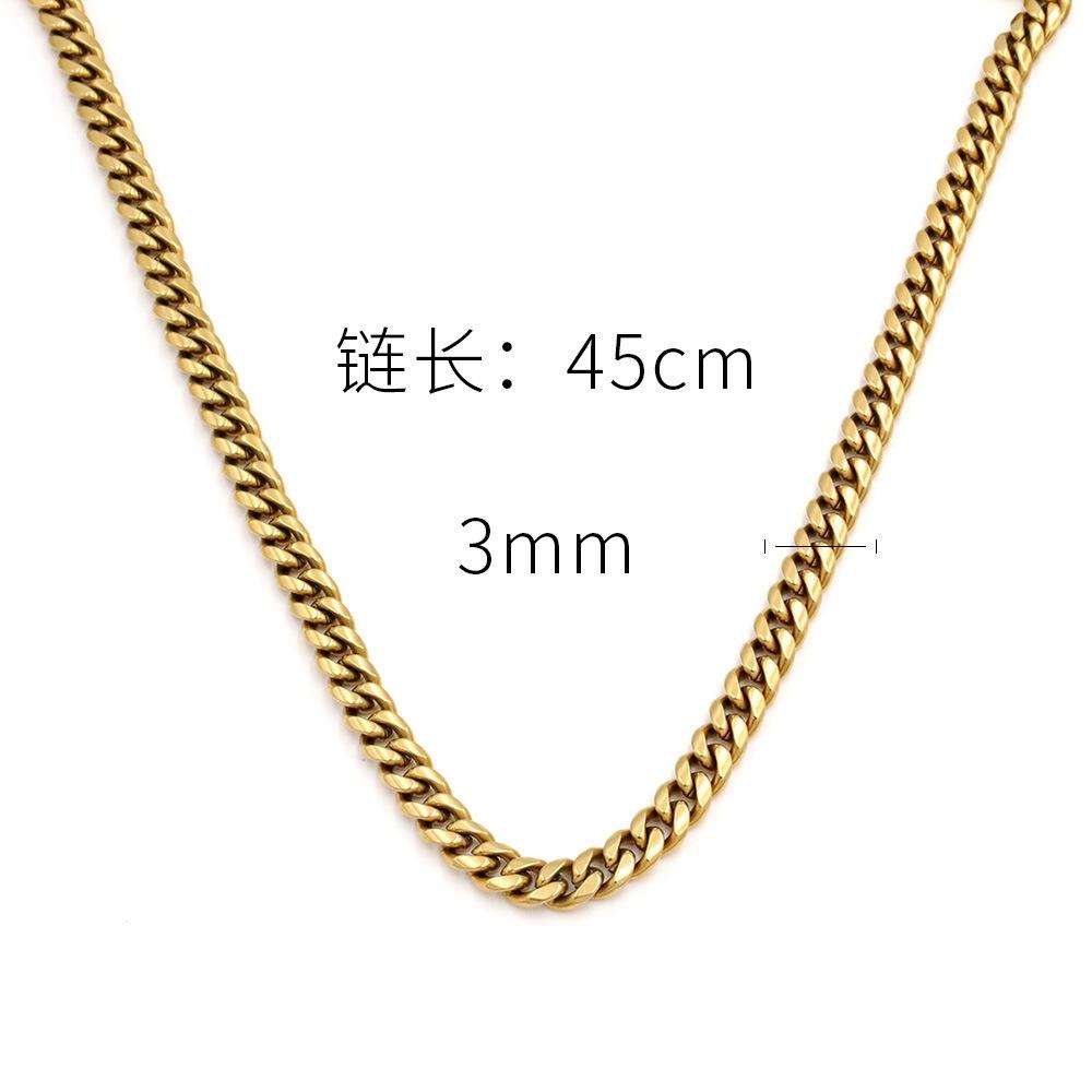 Wind Persönlichkeit Einfache Titanstahl Halskette 18K Gold Vakuum Beschichtet Kubanische Kette Schlangenknochen Kette