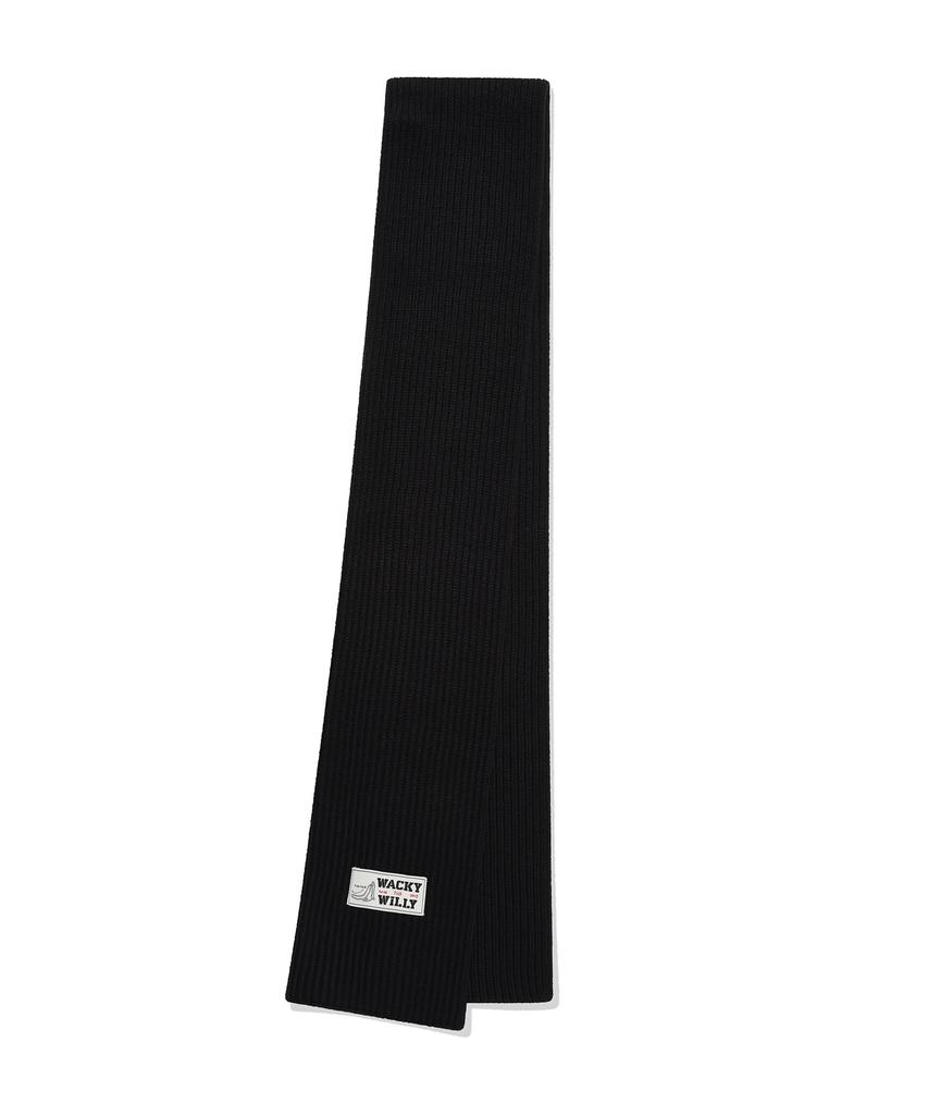 WACKY WILLY Basic Knit Scarf Black