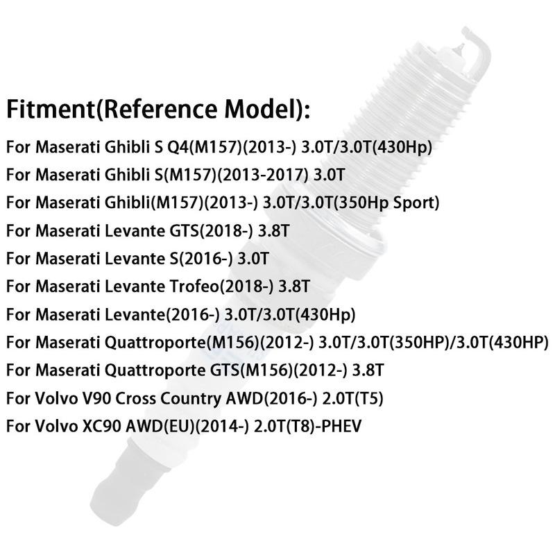 4pcs Spark Plugs For Maserati Ghibli S M157 Levante GTS Trofeo Quattroporte M156 Volvo V90 XC90 310235 SILKAR8C6DS