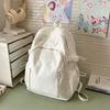 Summer New Water Canvas Bag Literary Japanese Female Lazy Wind Small Backpack Simple Solid Color Female Backpack