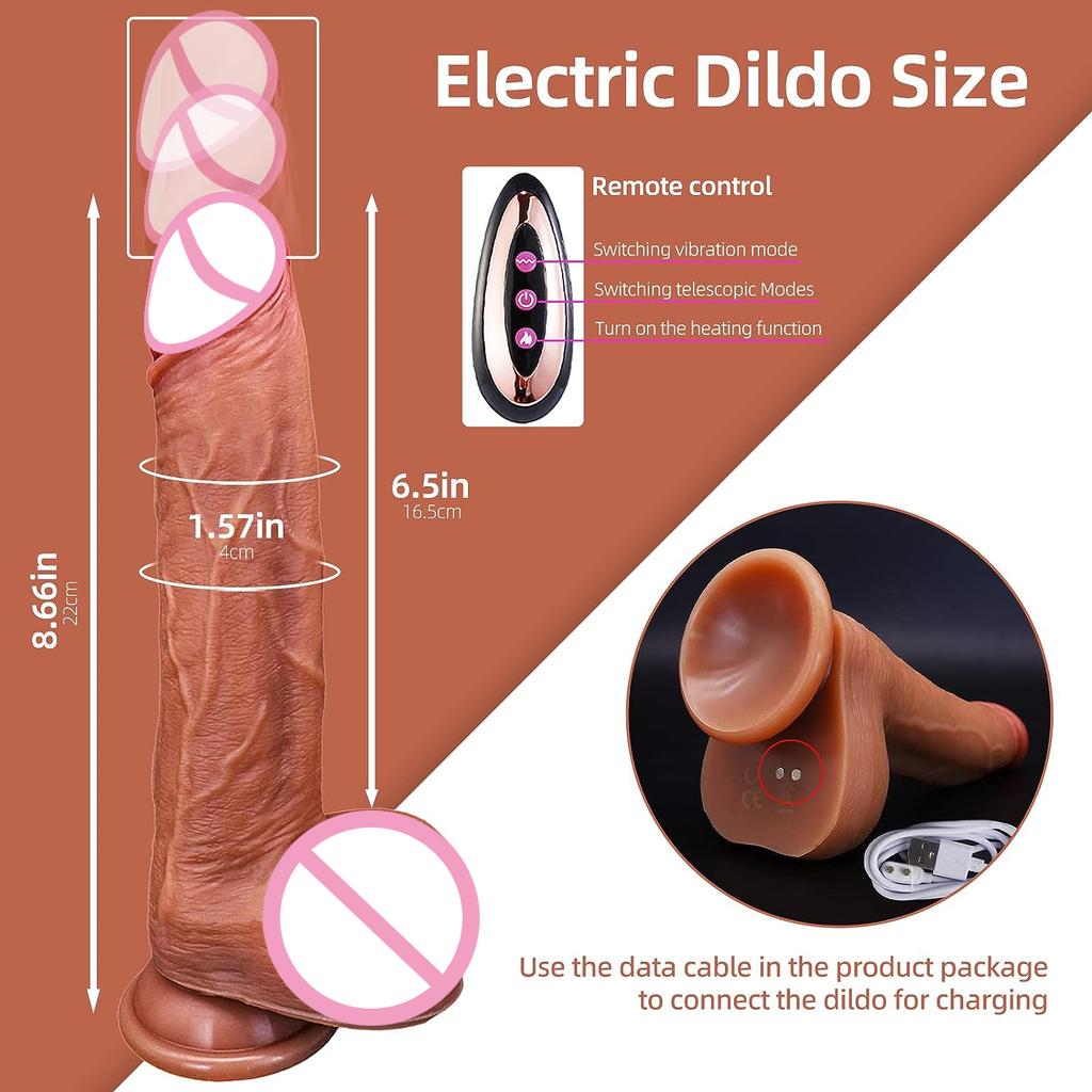 Realistic Dildo Huge Thrusting Dildos Vibrator For G Spot Anal Stimulation Thick Dick Remote Control Vibrator Sex Toys For Women