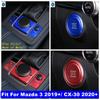 For Mazda 3  -  / CX-30  - 2024 Car Accessories Shift Gear Panel Decor Start Stop Engine Push Button Ring Cover Trim