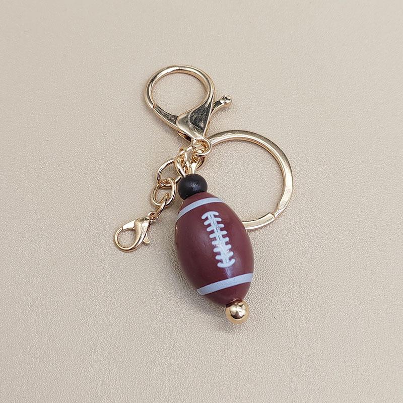 European Football Resin Souvenir Keychain Match Ball Fans Souvenir Keyring Phone Accessory  Soccer Tennis Sports Pendant