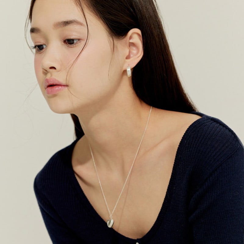 Murmur [925silver]Chic Matt Hoop Earrings