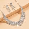Wind Design Sexy Full Diamond Tassel Necklace Vintage Jewelry Bridal Set Necklace Stud Earrings