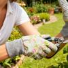 Yousheng Wasserdichte Gartenhandschuhe Floral Durchstichfeste Schutzhandschuhe Rutschfeste Gartenarbeitshandschuhe Geschenk für Mutter Ehefrau Hobbygärtner