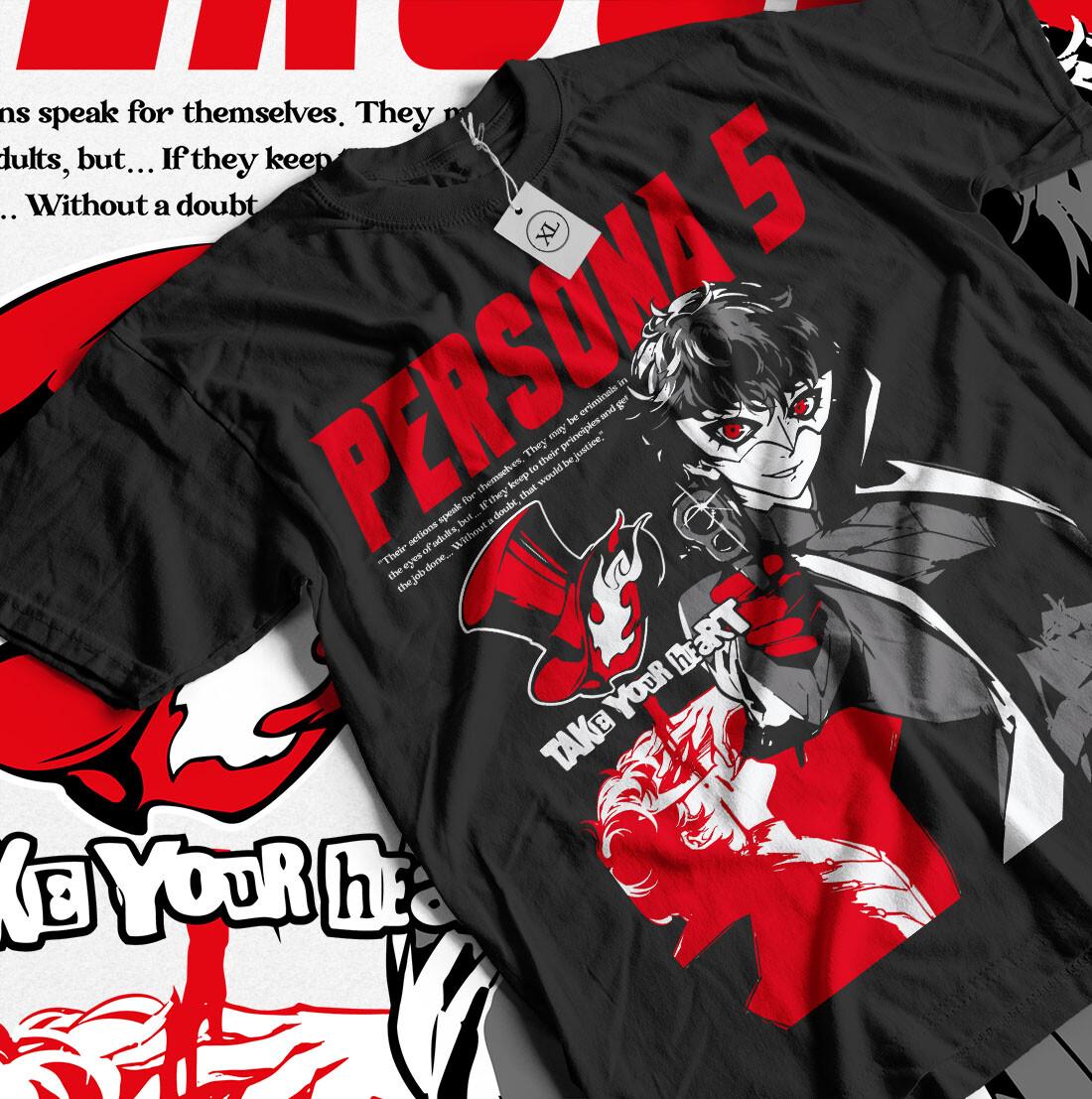 Persona 5 T-shirtGoro Akechi Shin Megami Tensei Anime Manga GifT-shirt All Size XXXL
