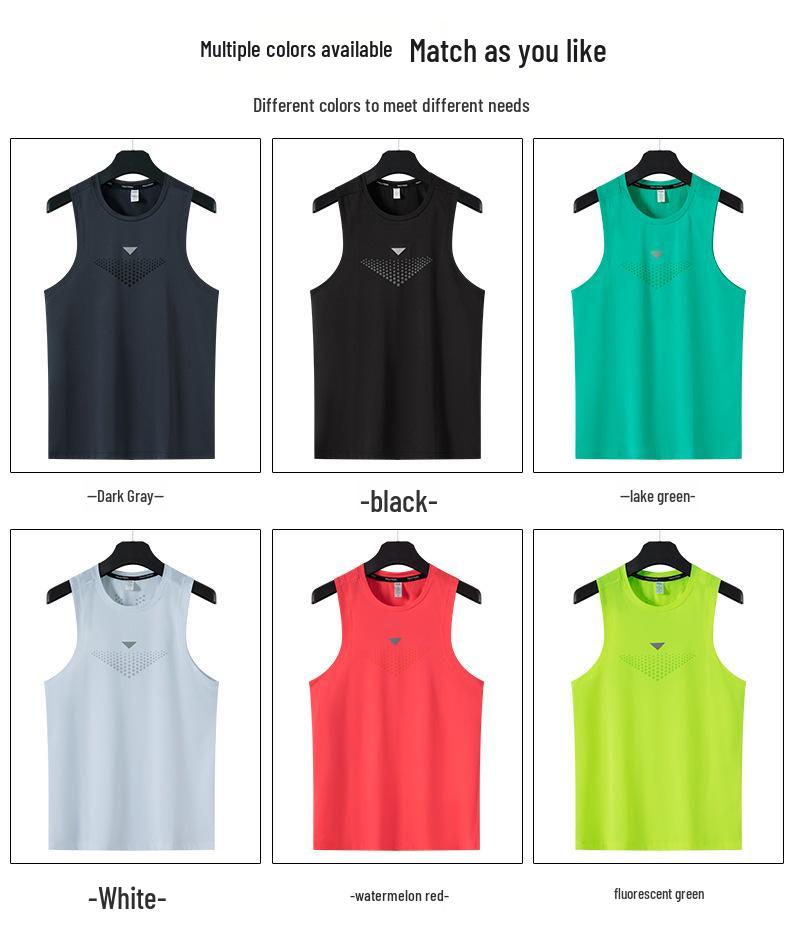 Men's Ultra-Thin Quick-Dry Elastic Sports Tank Top, Multi-Color, Sleeveless