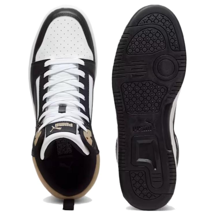 New PUMA REBOUND Abrasion Resistant High Top Skateboard Shoes Unisex Black White 392326-22