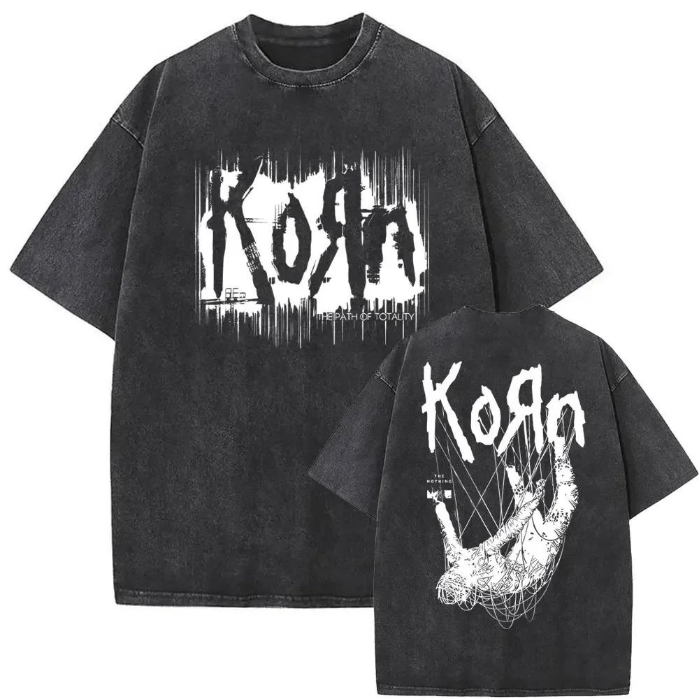 

Korn Механічна Лялька Індустріальне Мистецтво Вінтажний Праний Оверсайз Футболка | Nu-Metal Рок Вуличний Стиль Футболка M чорний