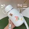 Large Capacity Thermos Cup for Girls, Stylish Water Bottle with Lid, Stainless Steel Big Belly Water Bottle for Children