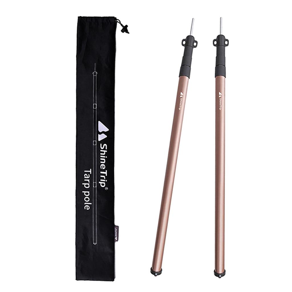 2 Pieces Universal Telescopic Tent Rods, Adjustable Awning Poles, Alloy 4-Section 27.5-83''