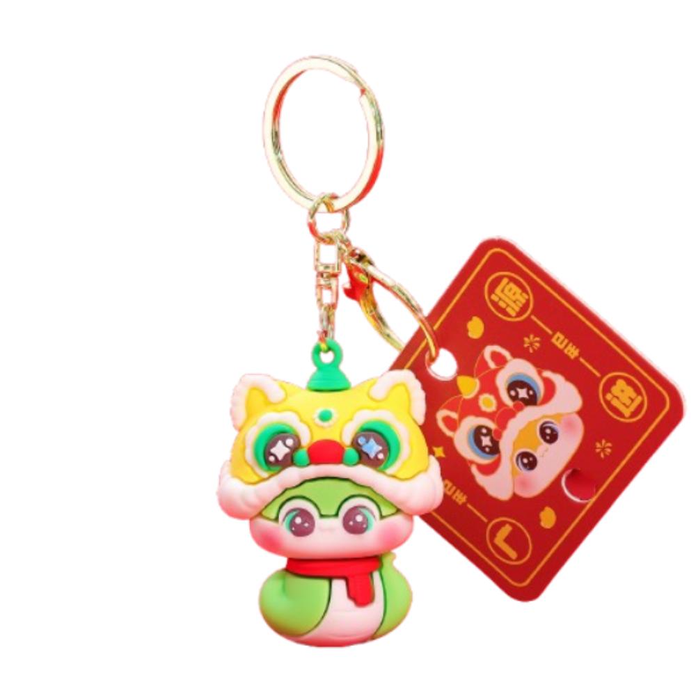 Cute Lucky Snake Key Ring Blessing Chinese New Year Pendant Creative Snake Year Keychain  Kids