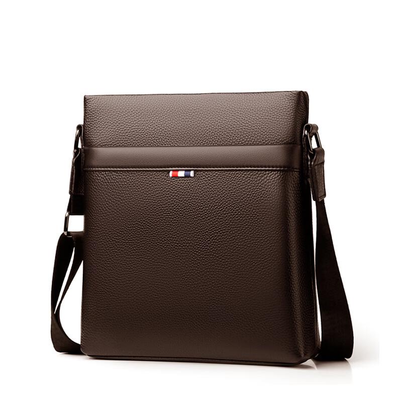 Мужская кожаная деловая сумка-мессенджер