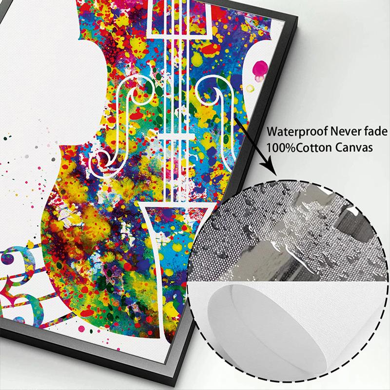 Music Notation Equipment Watercolor Poster Print Music Art Vintage Picture Wall Art Canvas Painting for Home Room Decor Cuadros