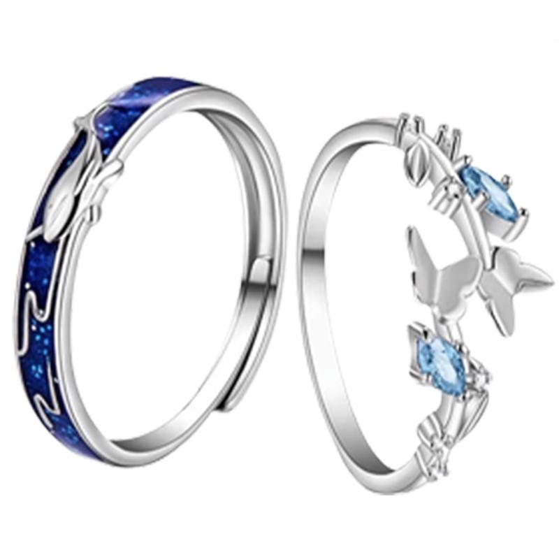 Cloud Dream Butterfly Whale Couple Ring