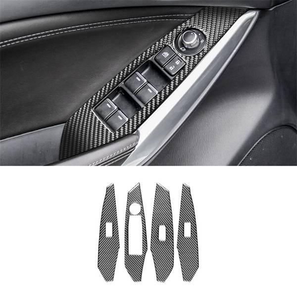 4-Piece Carbon Fiber Window Switch Cover Set for 2017-18 Mazda 3/Atenza