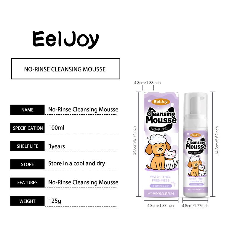 Dog Cat  Fur Cleanser No Rinse Shampoo Mousse Deodorizer Grooming Foam for Convenient Pet Bath Care