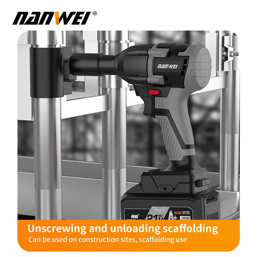 NANWEI 2 Piece 21V Brushless Motor Electric Wrench + Drill Tool Set