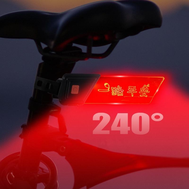 Outdoor Cycling Safety Warning Taillight Rechargeable Bicycles Tail Light Bike License Plate with LED Easy Installation
