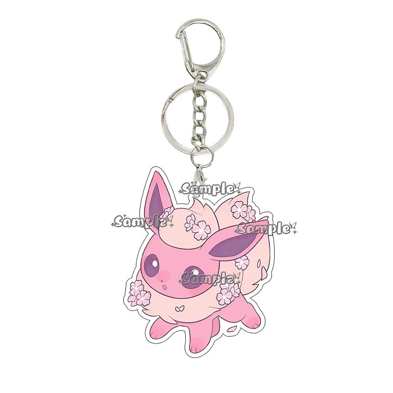 Anime Cartoon Umbreon Eevee Espeon Acrylic Keychain Key Chain Ring Backpack Charm Accessories Homemade Pendant Gift for Friends
