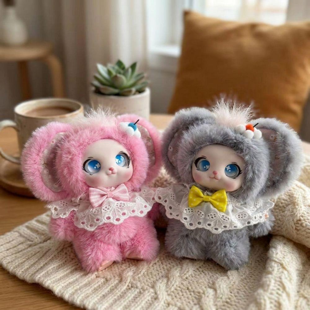 Bowknot‘ Plush Rabbit Doll Keychain Big Ear Rabbit Hanging Ornament Birthday Gift