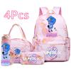 4Pcs/set Anime K-Pop Demon Hunters Printed Backpack Handbag Pencil Case 750Ml Water Bottler for Teenager Boy Girl Large Capacity Waterproof Schoolbag