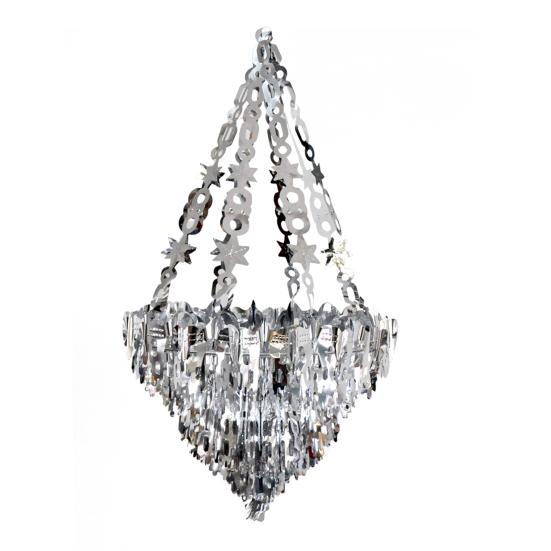 Iridescent Chandelier Hanging Decoration Shiny Clear Foil Ceiling Ornament for Bridal