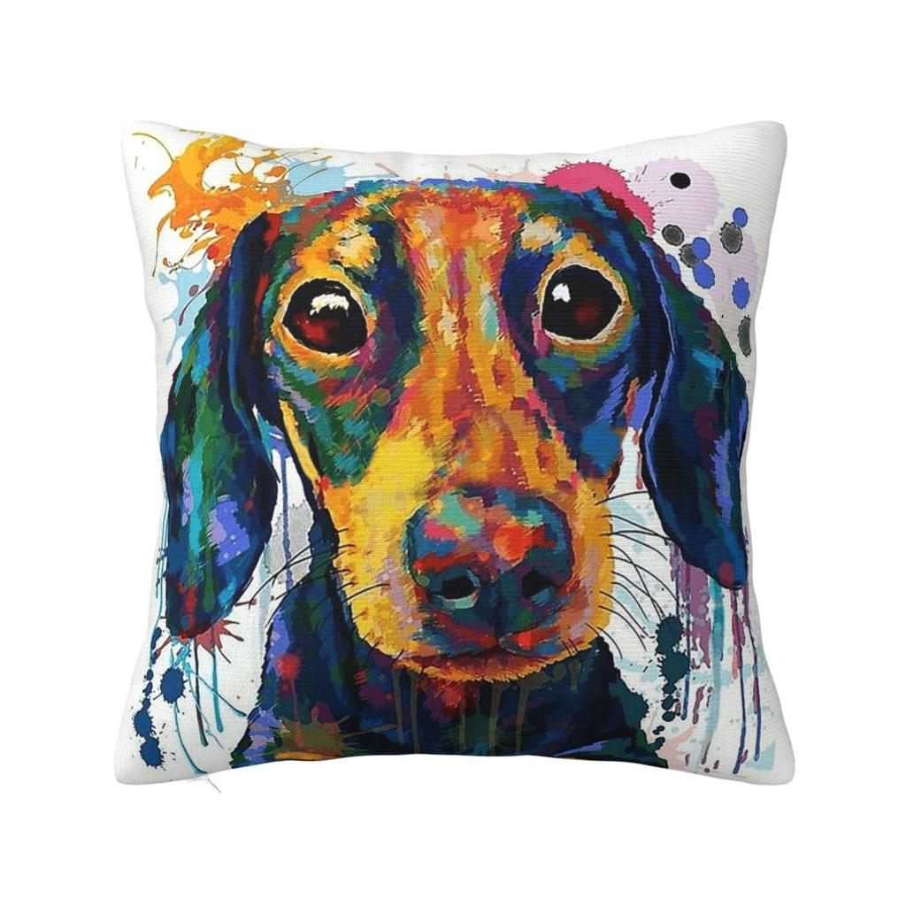 Dachshund Dog Love Square Pillow Covers Home Wiener Sausage Doxie Cushion Cover Cute Home Decoration Pillowcase 4545
