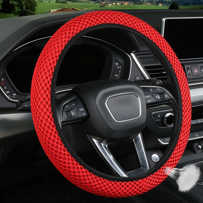 Universal Car Steering Wheel Protective Cover Breathable Elastic Band Anti Slip Flax Suitable 38Cm Four Seasons