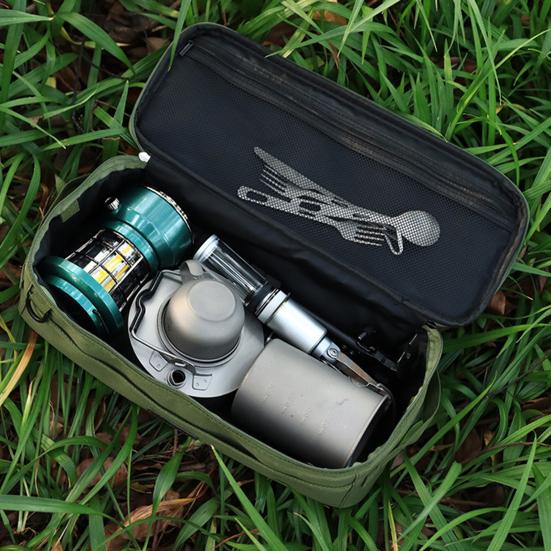 Camping Travel Cookware Organizer Bag Large Capacity Zipper Closure Waterproof Cooking Utensils Storage Pouch