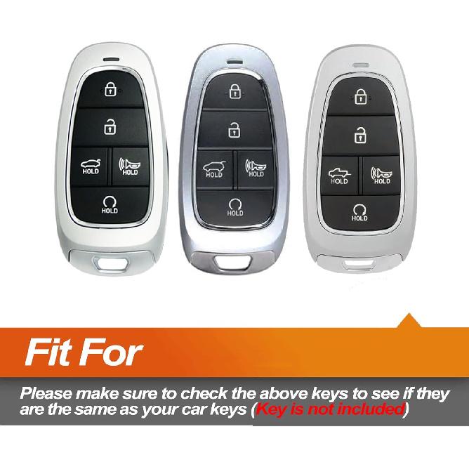 Silicone Key Fob Cover Fit for Hyundai Sonata Santa Fe Tucson Ioniq Palisade Santa Cruz Smart 5 Buttons | Car Accessories | Remote Key Protection