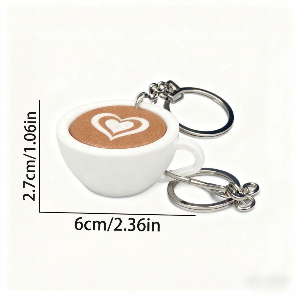 Simulation Clicker Key Chain 3D Printed Coffee Calming Keychain Finger Button Pendant Bag Pendant