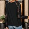 Spring Autumn Women's Blouse Lace Patchwork Long Sleeve Top