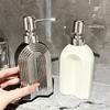 Weißer 350ML Seifenspender Silber Badezimmer Handflüssigseifenspender Keramik Shampoo-Flaschen 350ML