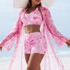 Summer 2026 Swimsuits Tankini Sets Female Swimwear Push Up For Beach Wear Three-Piece Bathing Suits Pool Women's Swimming Suit