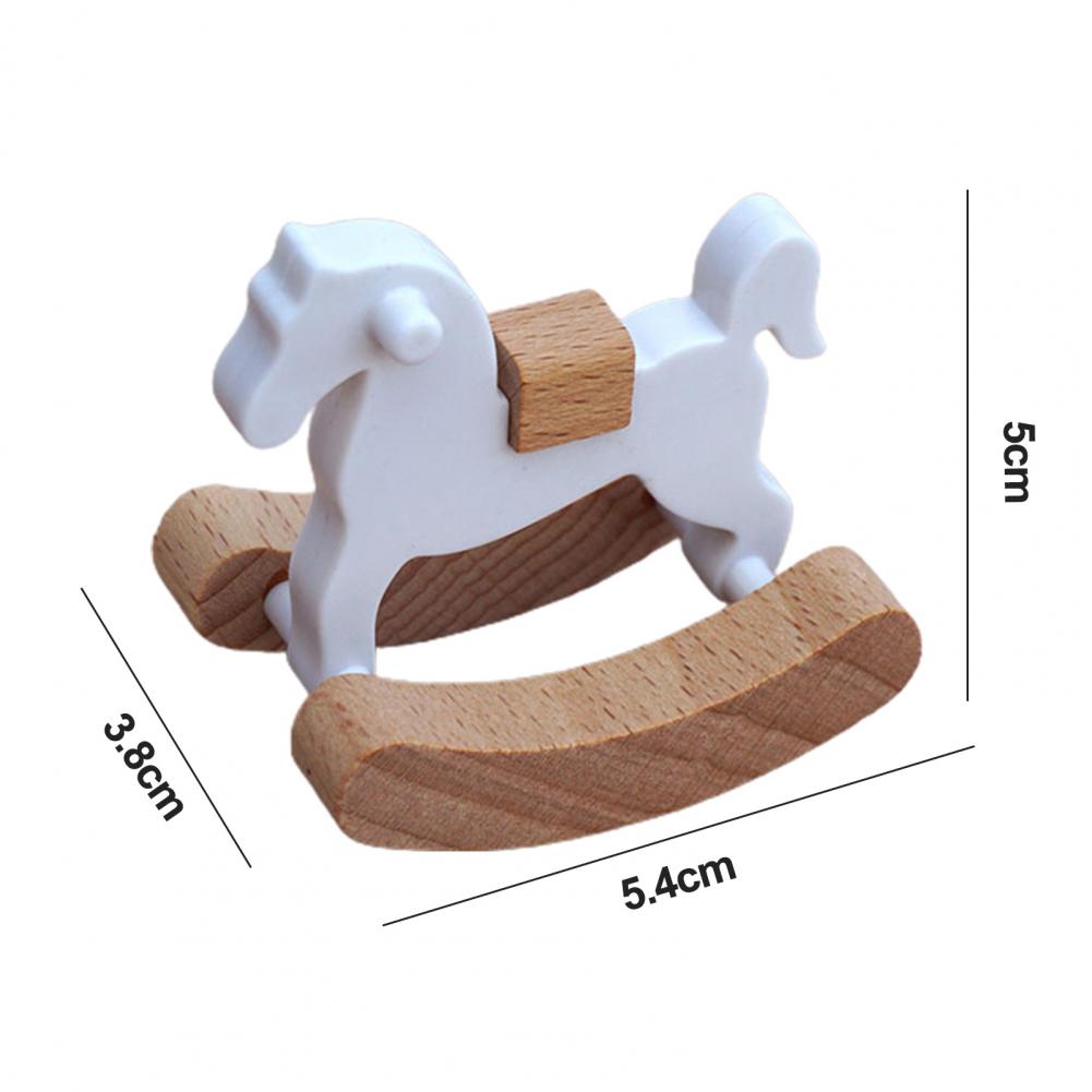 Miniature Wooden Trojan Horse Dollhouse Dining Room Accessory Smooth Surface Detailed Toy For Doll House Decoration
