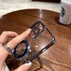 Luxury Electroplated Magnetic Mobile Phone Case for iPhone 11 12 13 14 15 16 Pro Max Back Cover with Lens Film Protection