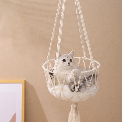 Handgewebter Katzen-Hängekorb, Haustier-Hängematte, Katzenschaukel, Sommer-Haustier-Kühlnetz, Tasche, hängendes Katzennest