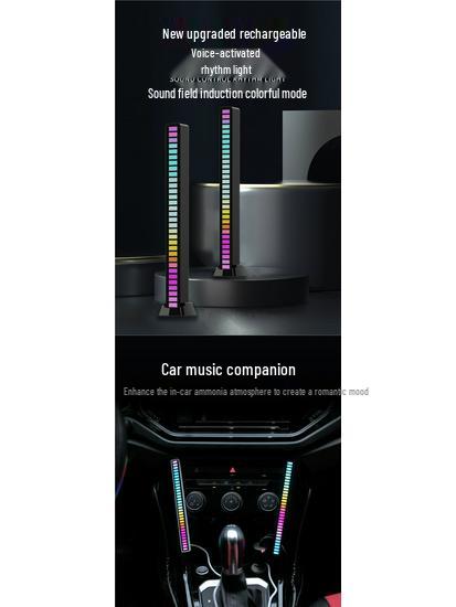 Voice-Controlled RGB Ambient Light: Sound-Activated Music Rhythm for Desktop or Car with APP Control, Esports Ornament