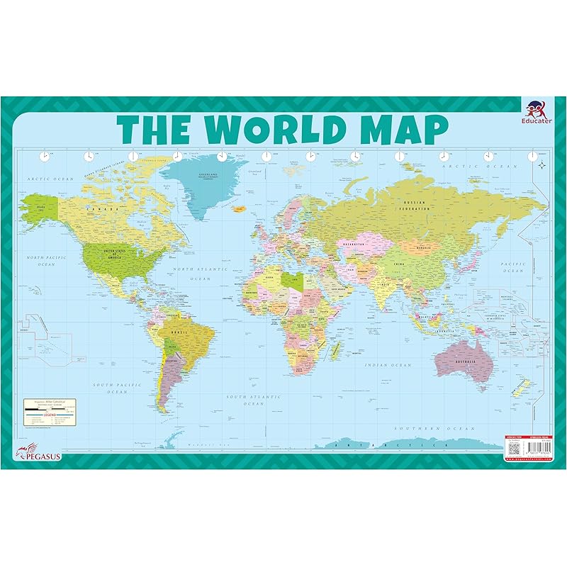 World Map Thick and Laminated Chart - This