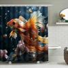 Golden Fish Shower Curtain Large Size Waterproof Bathroom Decor Printing For Home Decoration
