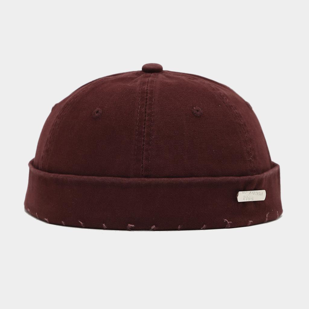 1 Stück Gewaschene Farbe Docker-Mütze Ohne Schirm Gebrochene Schirmlose Mützen Unifarbene Mütze Verstellbar Baumwollmützen Unisex Vintage Hip Hop