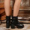Fashion Comemore 2025 Autumn New Lace-up Round Head Ankle Boots for Women Thick Bottom Short Female British Style Fashion Botines Mujer