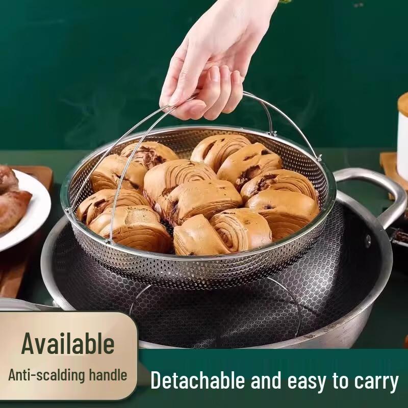 Multi-functional Stainless Steel Steamer Basket with Handle