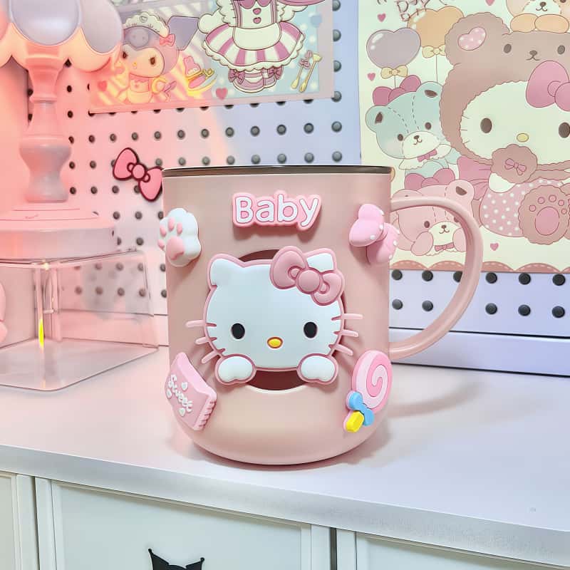 Sanrio Cute toothbrush cup Hello kitty Cinnamoroll High-looking Creative Cartoon Exquisite Home Anti-fall Toilet Cup