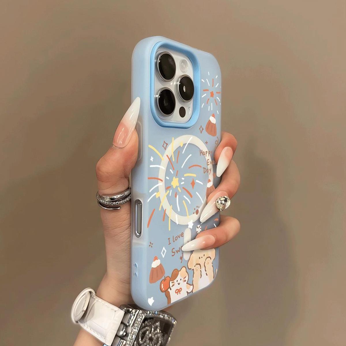 

Magnetic Jelly Two-in-one Mobile Phone Case for Iphone16pro for Apple 14pro Transparent Frosted Mobile Phone Case For iphone 17PROMAX